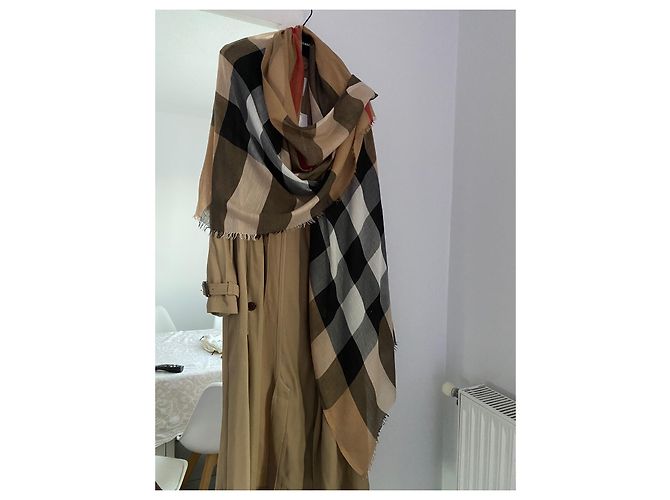 Sciarpa da donna in modal Burberry, cashmere e seta con motivo check 200X90cm - vista 4