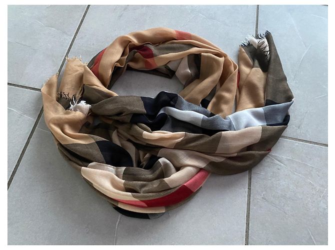 Sciarpa da donna in modal Burberry, cashmere e seta con motivo check 200X90cm - vista 5