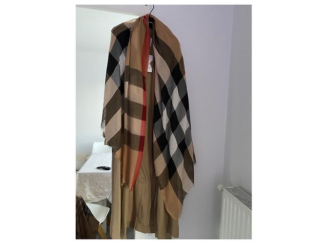 Sciarpa da donna in modal Burberry, cashmere e seta con motivo check 200X90cm - vista 6