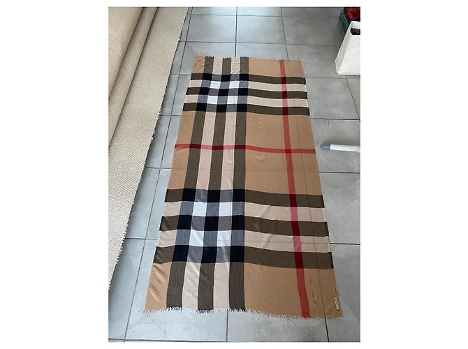 Sciarpa da donna in modal Burberry, cashmere e seta con motivo check 200X90cm - vista 9