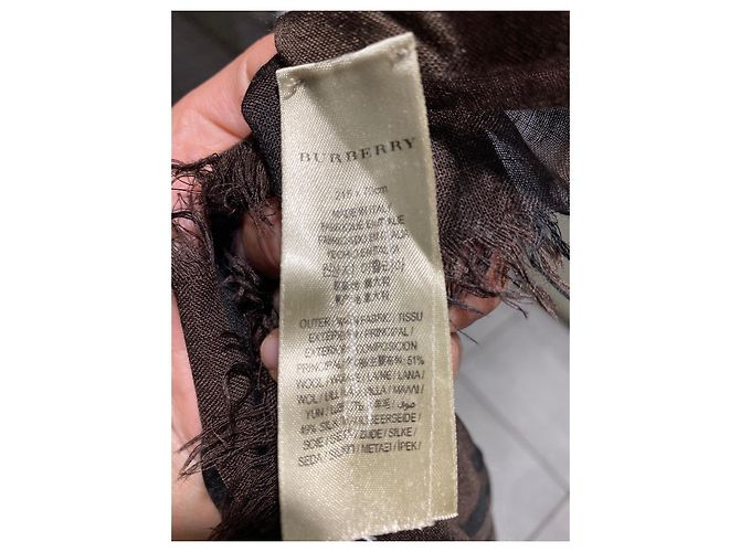 Bella sciarpa burberry degradata beige sciarpa sciarpa marrone 215X70cm - vista 5
