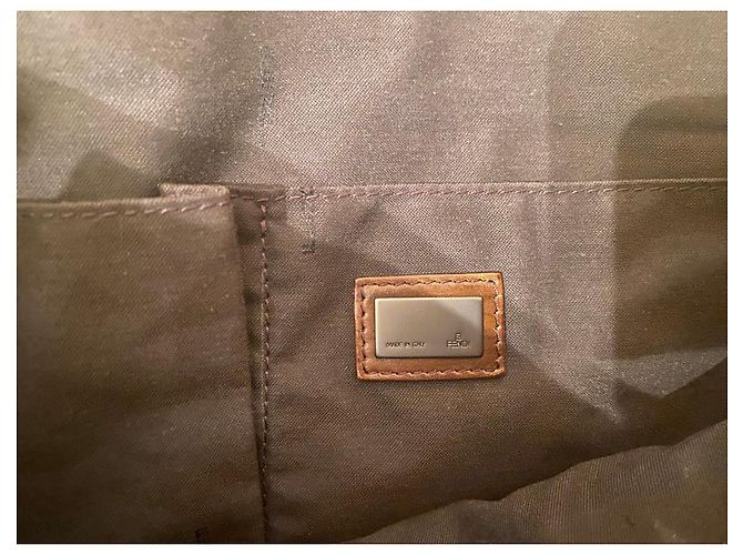 Borsa a mano Fendi Patchwork in pelle e pelliccia marrone cioccolato - vista 4