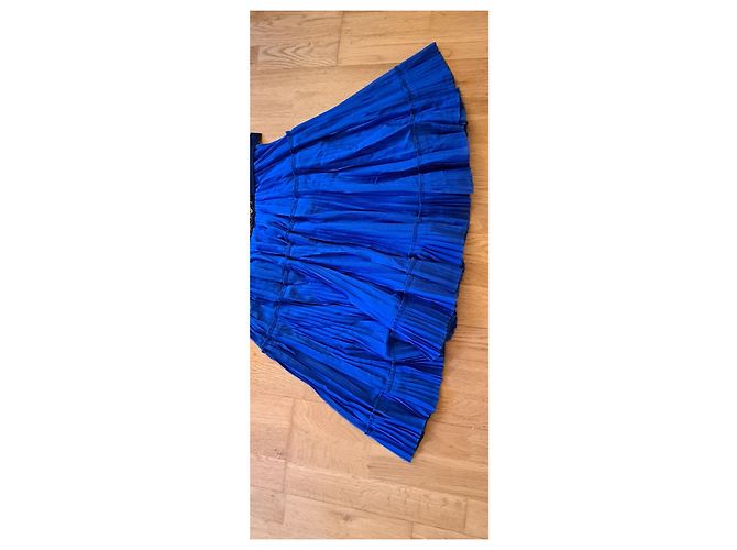 Matthew Williamson Vestido Seda Plisado Sol Azul Rey - vista 4