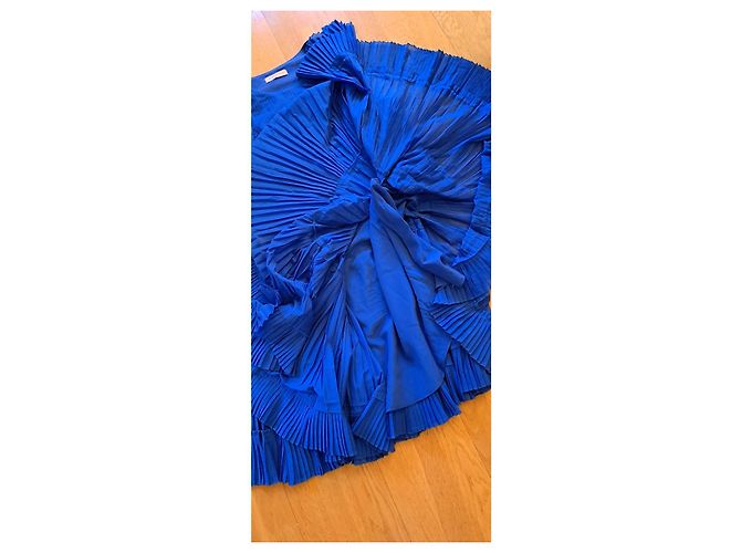 Matthew Williamson Vestido Seda Plisado Sol Azul Rey - vista 5