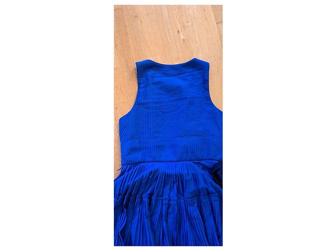Matthew Williamson Vestido Seda Plisado Sol Azul Rey - vista 6