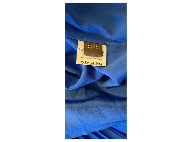 Matthew Williamson Vestido Seda Plisado Sol Azul Rey - vista 7