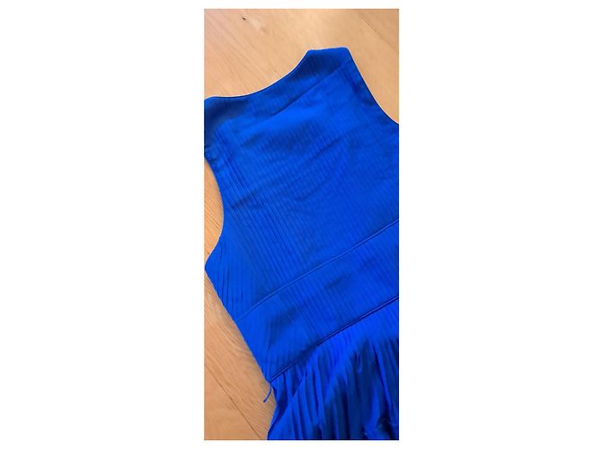 Matthew Williamson Vestido Seda Plisado Sol Azul Rey - vista 8