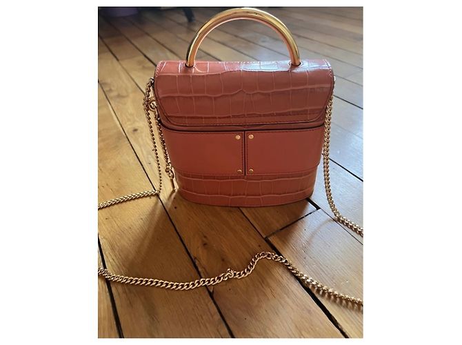 Borsa Chloé Abylock in Pelle Coccodrillo Rosa Salmone - vista 2