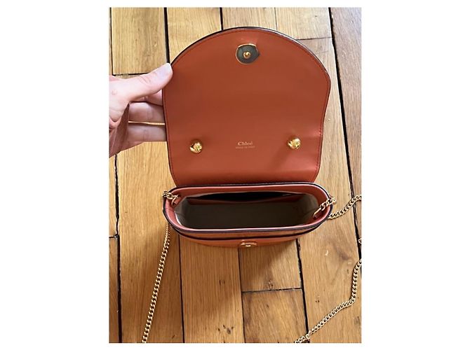 Borsa Chloé Abylock in Pelle Coccodrillo Rosa Salmone - vista 3