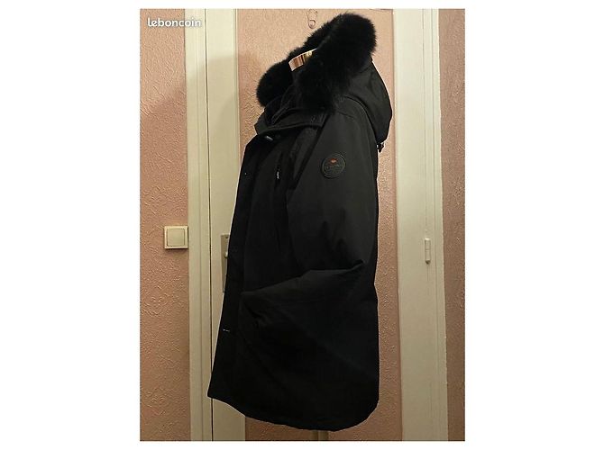 Autre Marque Cappotto Ontario Men Nero con Cappuccio in Vera Pelliccia - vista 2