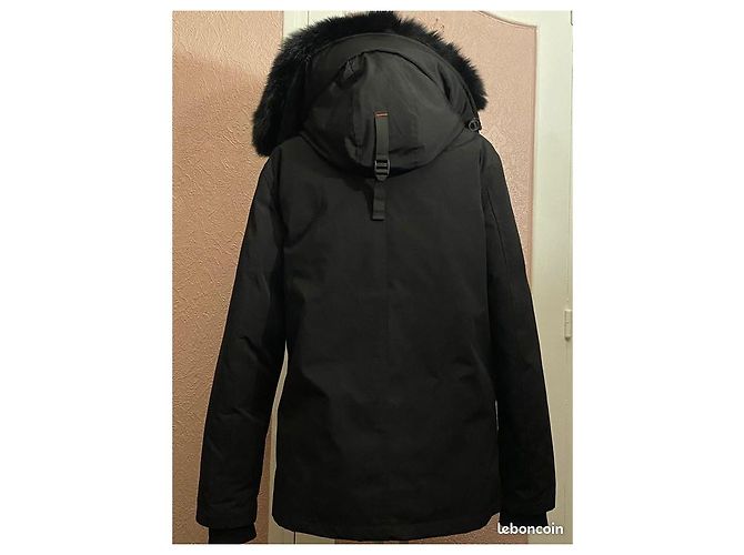 Autre Marque Cappotto Ontario Men Nero con Cappuccio in Vera Pelliccia - vista 3