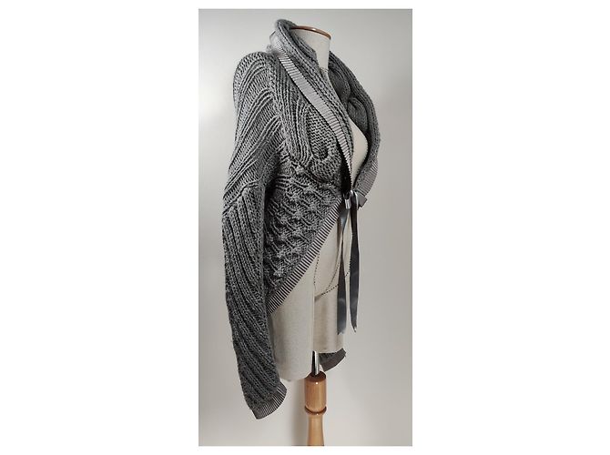 Blumarine Strickjacke aus Wolle und Mohair in Grau - Ansicht 2