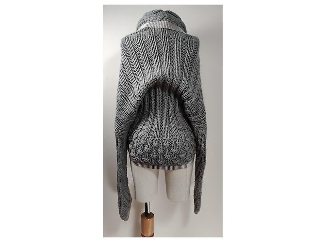 Blumarine Strickjacke aus Wolle und Mohair in Grau - Ansicht 3