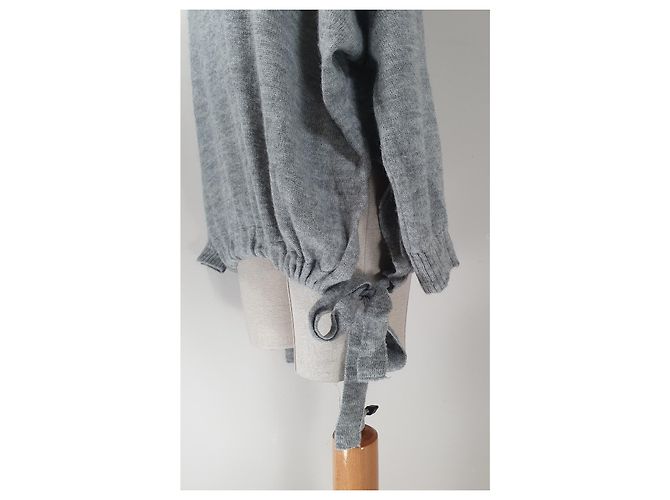 Autre Marque Rabens Saloner Oversize Strickjacke Grau Wolle Alpaka - Ansicht 3