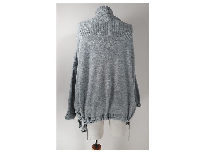 Autre Marque Rabens Saloner Oversize Strickjacke Grau Wolle Alpaka - Ansicht 4