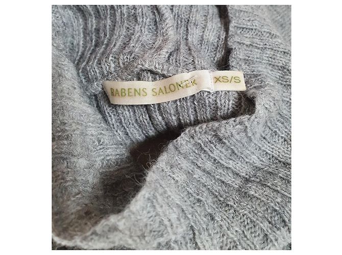 Autre Marque Rabens Saloner Oversize Strickjacke Grau Wolle Alpaka - Ansicht 5