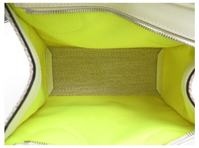 NUOVA LANCEL SUMMER TOTE MINI BORSA A MANO12006 BORSA A SPALLA IN TELA E PELLE Beige - vista 5