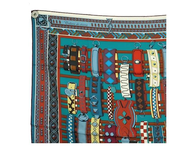 Hermès NUOVA SCIARPA HERMES COLLARI PER CANI JAMIN CARRE 90 SCATOLA DI SETA SCIARPA IN SETA Multicolore - vista 2