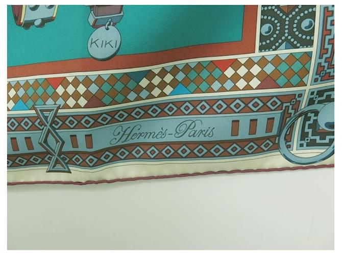 Hermès NUOVA SCIARPA HERMES COLLARI PER CANI JAMIN CARRE 90 SCATOLA DI SETA SCIARPA IN SETA Multicolore - vista 4