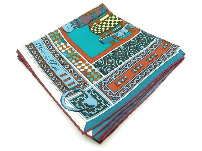 Hermès NUOVA SCIARPA HERMES COLLARI PER CANI JAMIN CARRE 90 SCATOLA DI SETA SCIARPA IN SETA Multicolore - vista 7