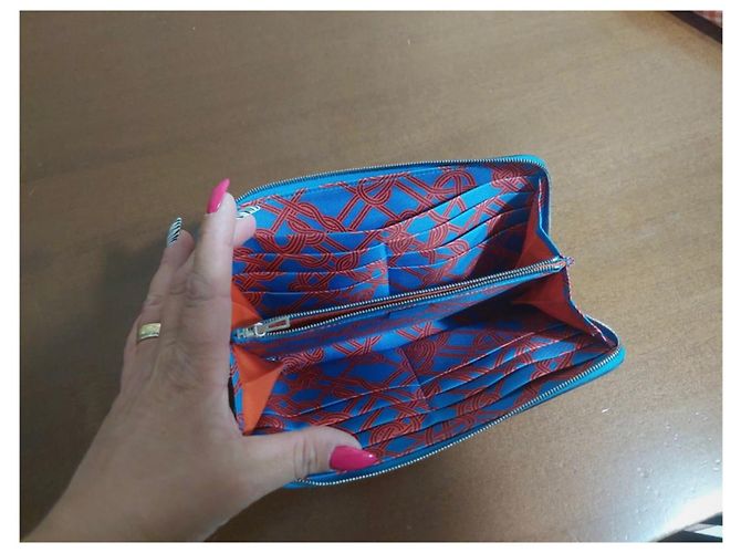 Silk In Hermès Cartera larga Silk'In Noeuds Marins Roja Azul Multicolor - vista 2