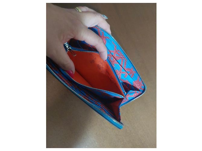 Silk In Hermès Cartera larga Silk'In Noeuds Marins Roja Azul Multicolor - vista 3