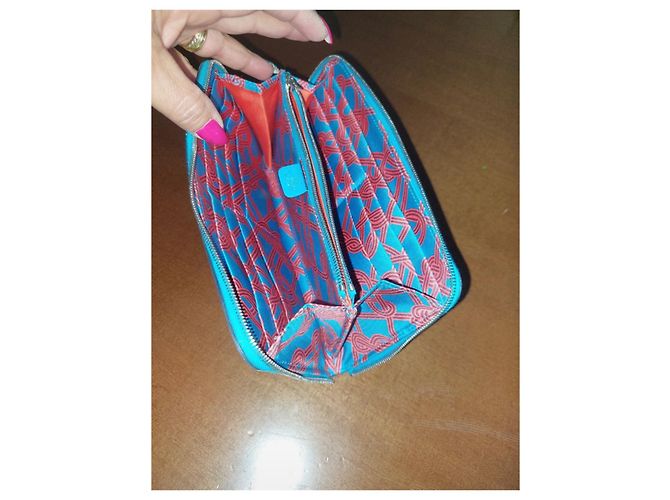 Silk In Hermès Cartera larga Silk'In Noeuds Marins Roja Azul Multicolor - vista 7