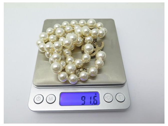 NUOVA COLLANA CHANEL LOGO CC E COLLANA DI PERLE 65 72 COLLANA IN METALLO ORO CM D'oro - vista 6
