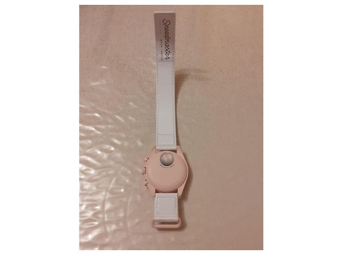 Autre Marque Swatch Omega Venus Uhr Rosa und Weiß Pink - Ansicht 3