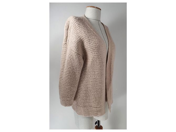 Autre Marque Aiayu Strickjacke Beige aus Baby-Lama - Ansicht 2