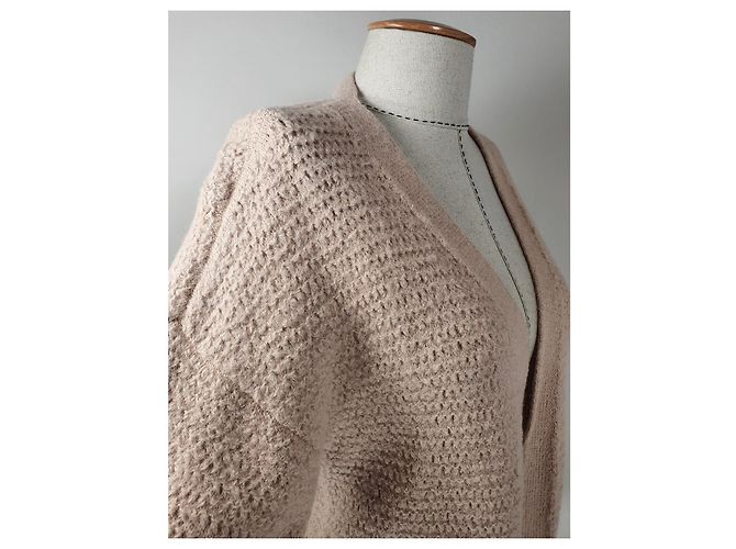 Autre Marque Aiayu Strickjacke Beige aus Baby-Lama - Ansicht 3
