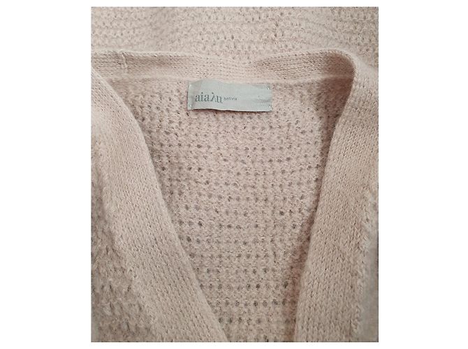 Autre Marque Aiayu Strickjacke Beige aus Baby-Lama - Ansicht 5