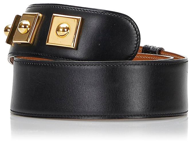 Piano Hermès Hermes schwarzer Klavierledergürtel - Ansicht 2