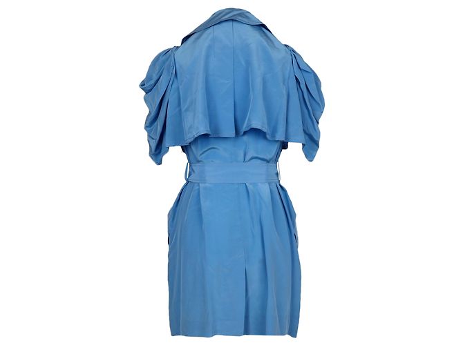 Autre Marque Vestido de seda azul de doble botonadura Hanii Y - vista 3