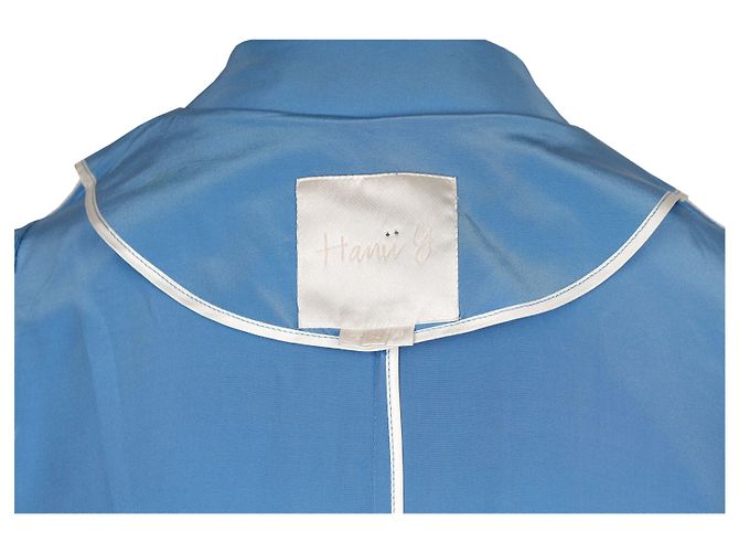 Autre Marque Vestido de seda azul de doble botonadura Hanii Y - vista 4