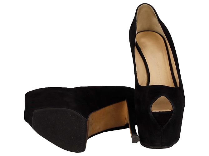 Giuseppe Zanotti Schwarze Wildleder-Plattform-Schuhe mit hohen Absätzen - Ansicht 4