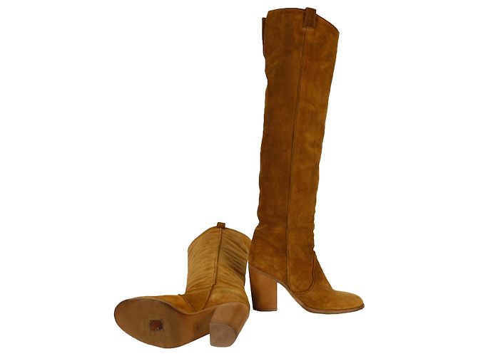 Laurence Dacade Cuissardes en daim marron clair - vue 3