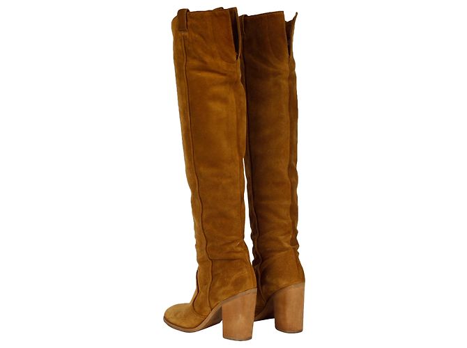 Laurence Dacade Cuissardes en daim marron clair - vue 4