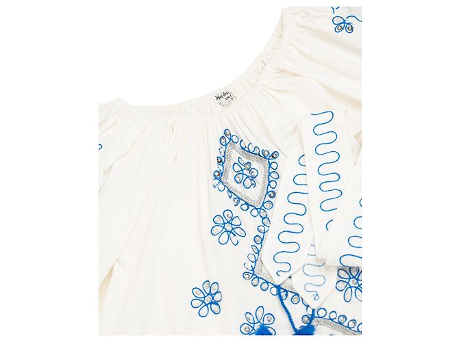 Juliet Dunn Schulterfreies Kleid mit Gürtel Weiß - Ansicht 5