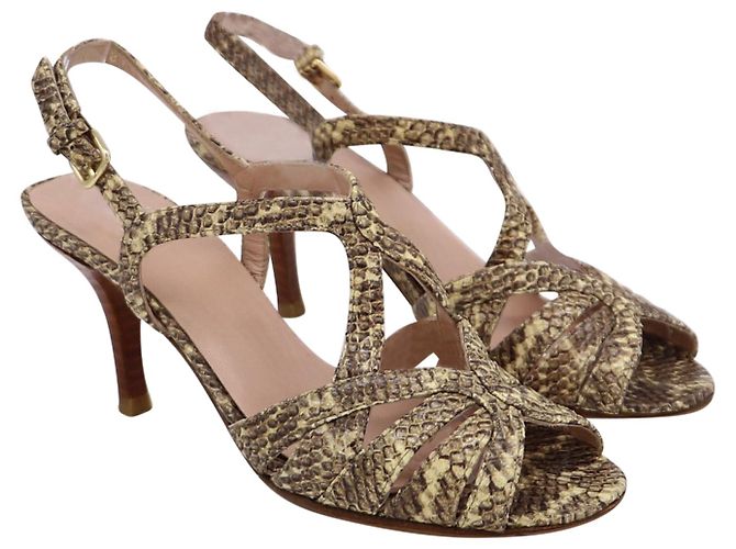 Stuart Weitzman Sandali Tacco Alto Stampa Serpente in Pelle Multicolor - vista 2