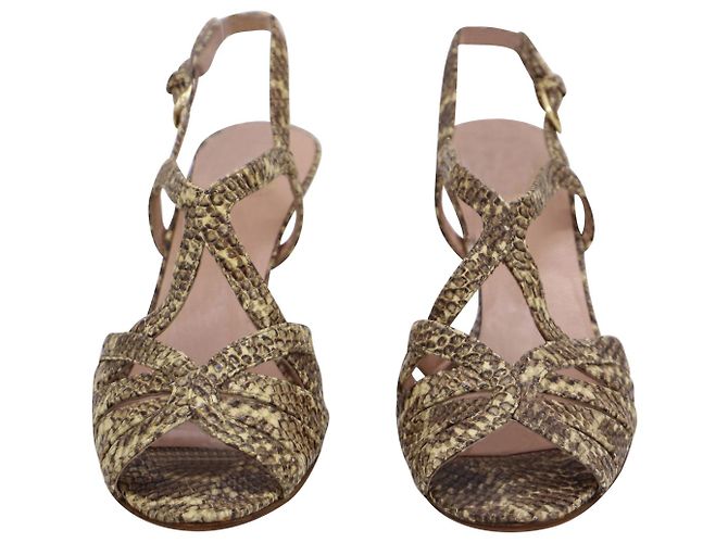 Stuart Weitzman Sandali Tacco Alto Stampa Serpente in Pelle Multicolor - vista 4