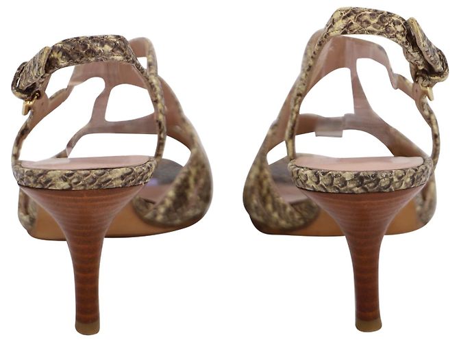 Stuart Weitzman Sandali Tacco Alto Stampa Serpente in Pelle Multicolor - vista 5