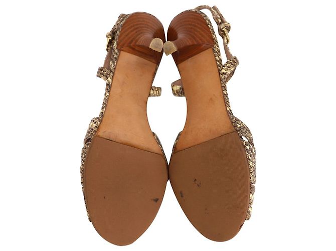 Stuart Weitzman Sandali Tacco Alto Stampa Serpente in Pelle Multicolor - vista 6