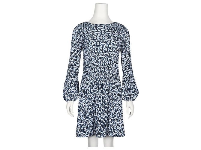 Maje Vestido plisado estampado azul - vista 2