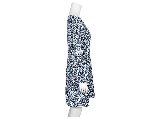 Maje Vestido plisado estampado azul - vista 4