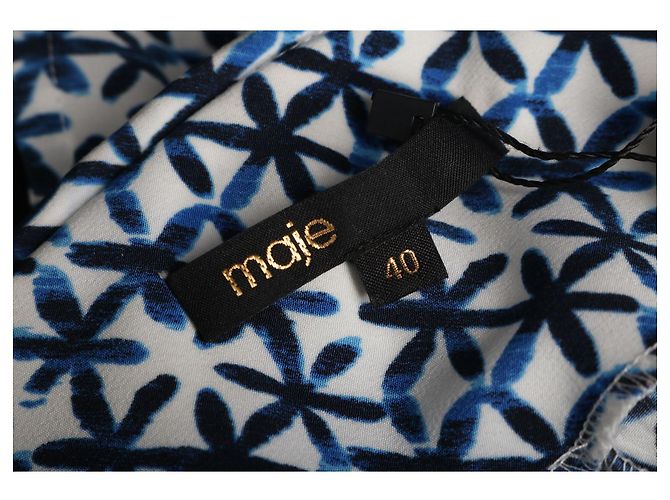 Maje Vestido plisado estampado azul - vista 5