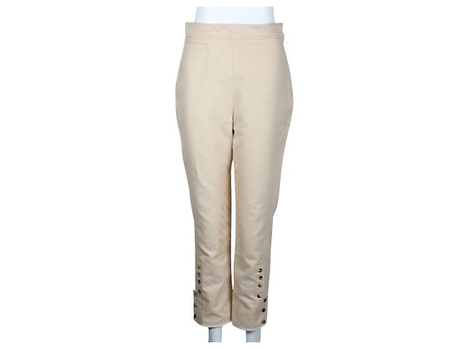 Hermès Calça de cavalgada marrom claro com fecho de pressão lateral - vista 3