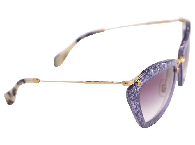 Miu Miu Noir 10NS-Sonnenbrille in Lilac Purple Acetate - Ansicht 2