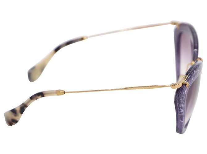 Miu Miu Noir 10NS-Sonnenbrille in Lilac Purple Acetate - Ansicht 3