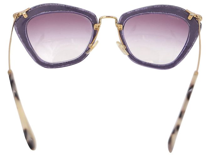 Miu Miu Noir 10NS-Sonnenbrille in Lilac Purple Acetate - Ansicht 4